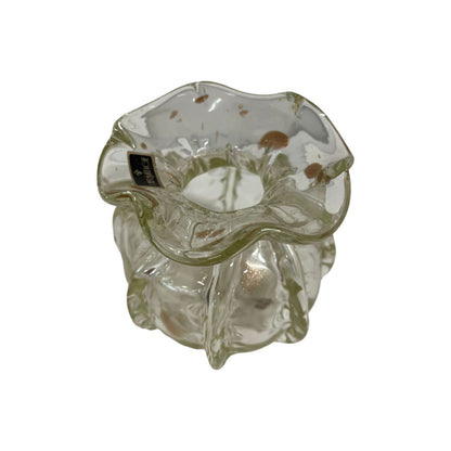Brazalete de cristal verde dorado de Murano