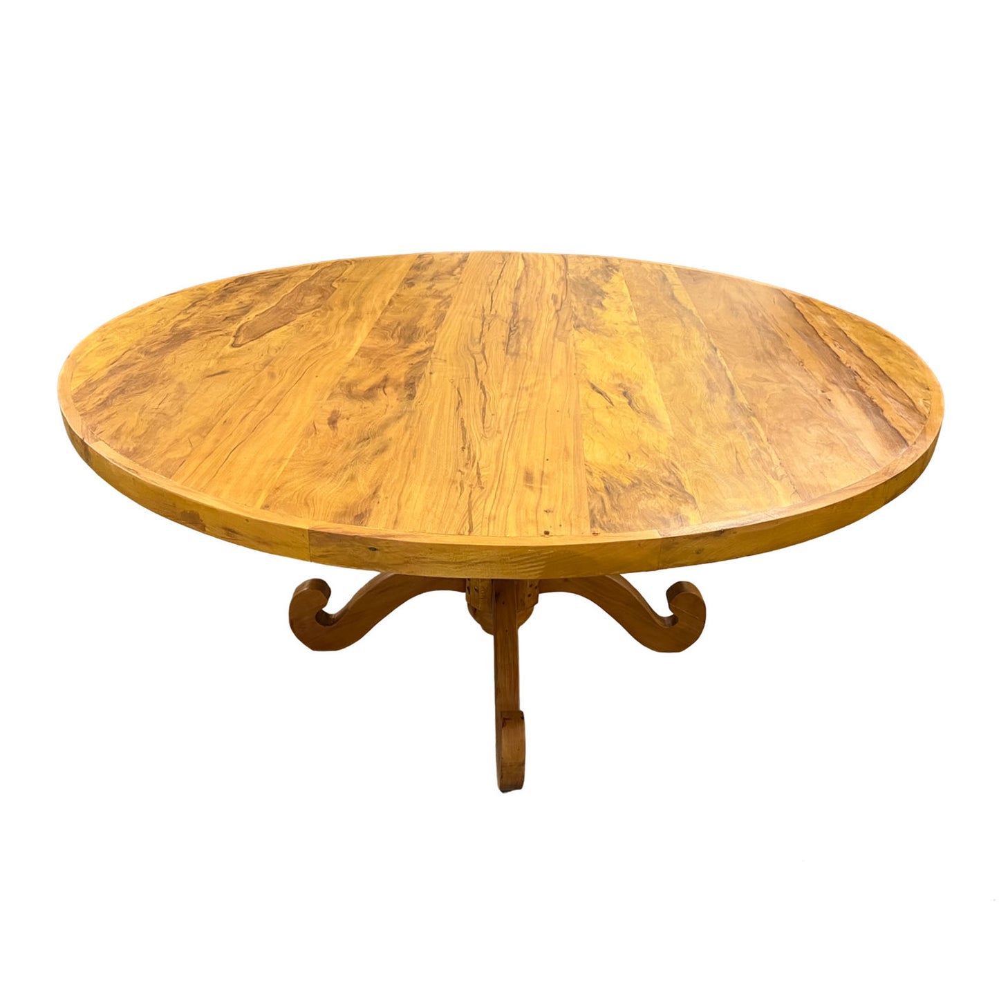 Mesa de comedor redonda clásica de madera maciza 170 cm - 8 plazas