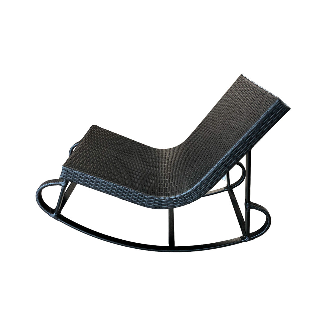 Chaise Rocking Chair Aluminum and Synthetic Fiber Black – Toth Móveis