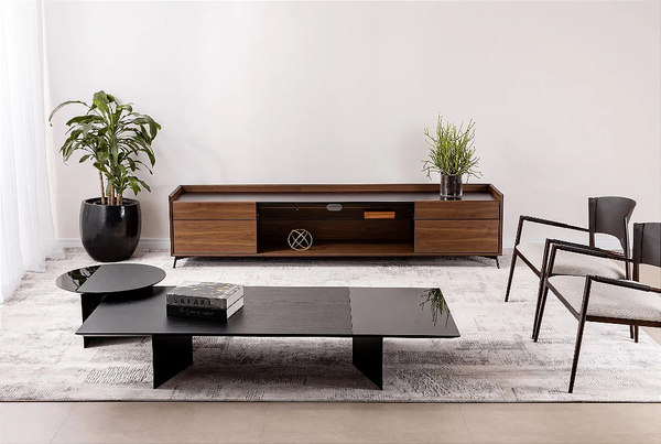 Ambiente 2 com Estantería Madera y Vidrio Airon 2.00x0.50x0.55m