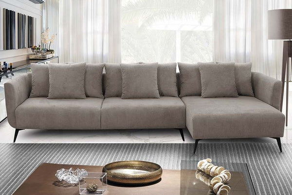 Ambiente 1 com Sofá Estofado Erodes Linho Cinza