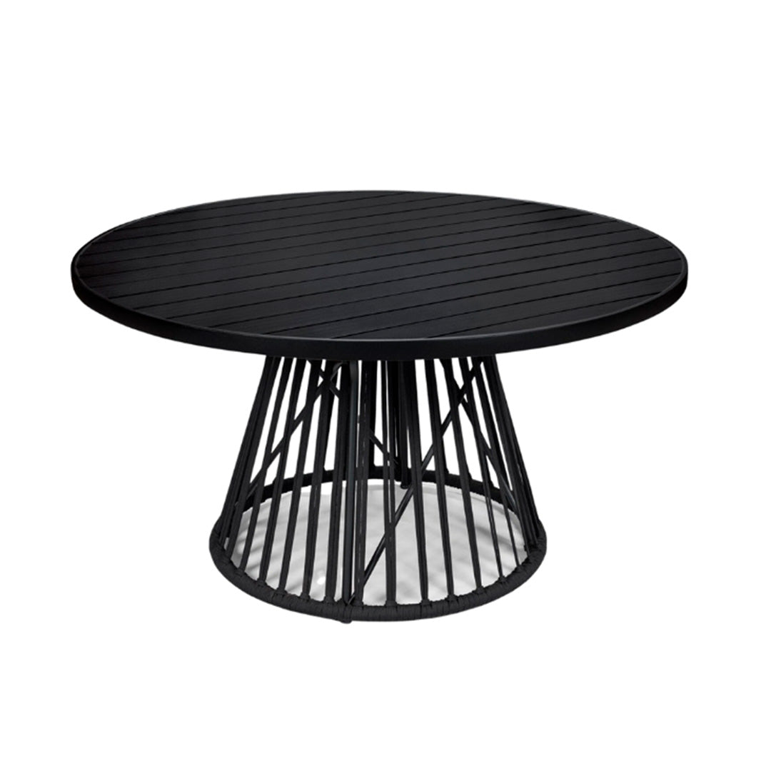 Mesa Redonda Arena 160cm Aluminio y Cuerda Náutica Negro