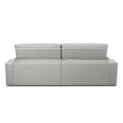 Santorini Retractable and Reclining Upholstered Sofa in Off-White Linen