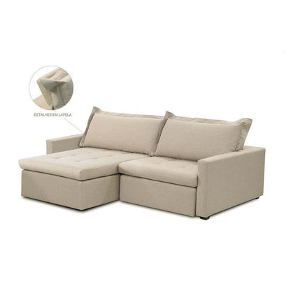Sofá Tapizado Asturia Reclinable y Reclinable Lino Blanco Roto