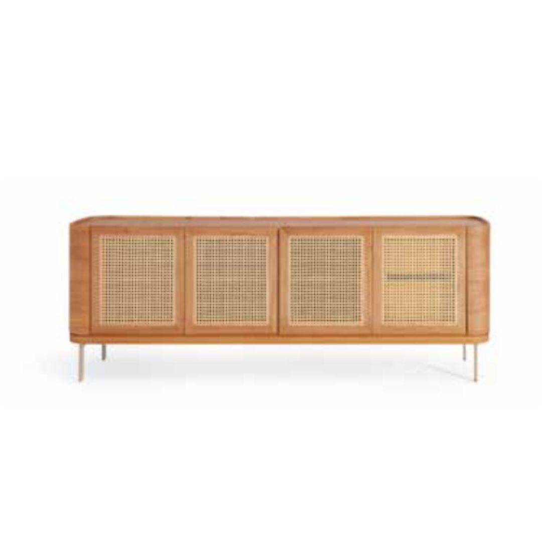 Istanbul Laminated Cinnamon Buffet with Hexagonal Straw 180cm