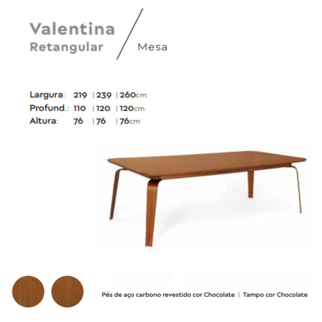 Mesa Valentina Hoja Canela 240x120cm