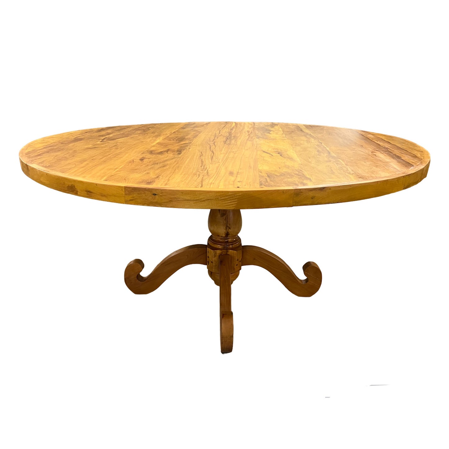 Mesa de comedor redonda clásica de madera maciza 170 cm - 8 plazas
