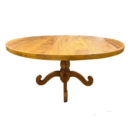 Mesa de comedor redonda clásica de madera maciza 170 cm - 8 plazas
