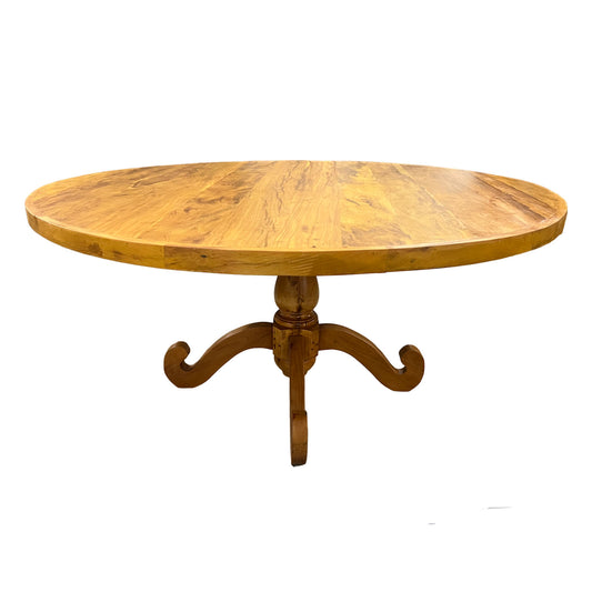 Mesa de comedor redonda clásica de madera maciza 170 cm - 8 plazas
