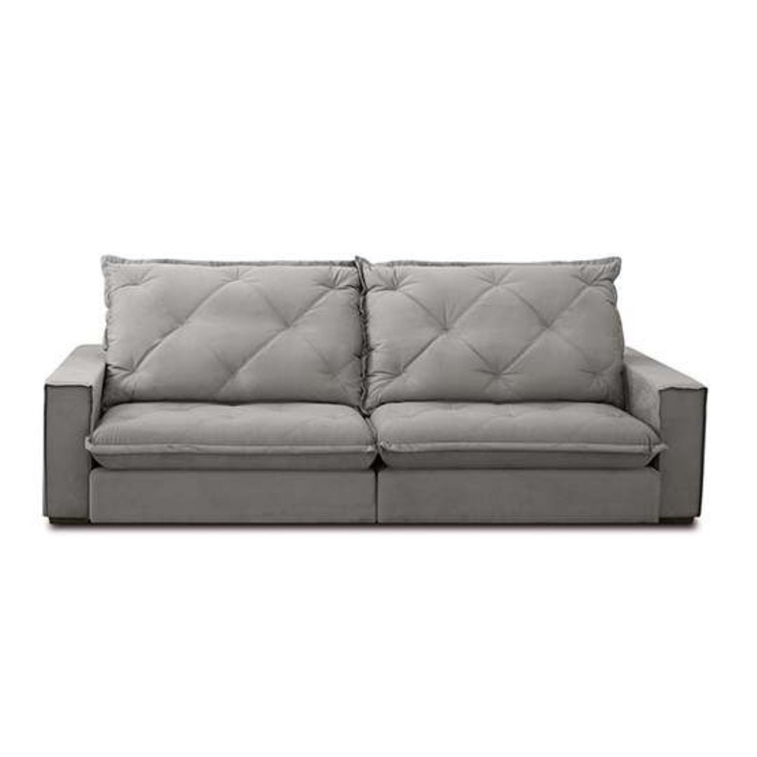 Sofá Davos Tapizado Reclinable y Reclinable Lino Gris