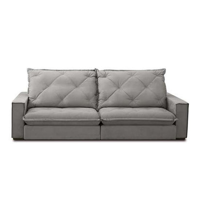 Sofá Davos Tapizado Reclinable y Reclinable Lino Gris