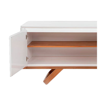 Davos Buffet Wooden Base with White Lacquered Box and Doors 200cm