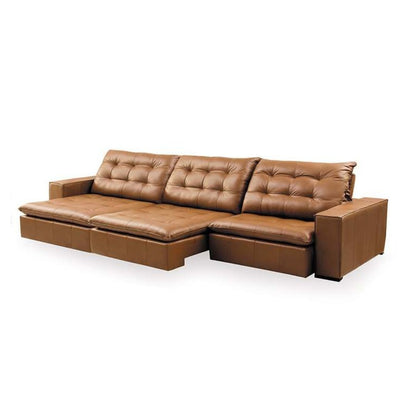 Sofá Tapizado Nomade Reclinable y Reclinable Piel Marrón