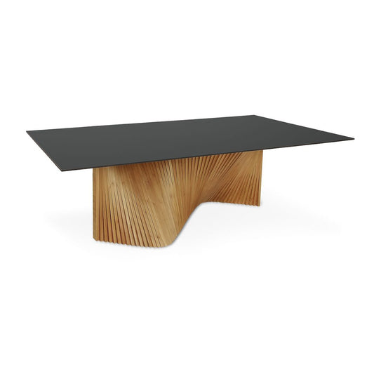Mesa Esse Cinnamomo laminada con tablero en tono negro y cristal 240x120cm