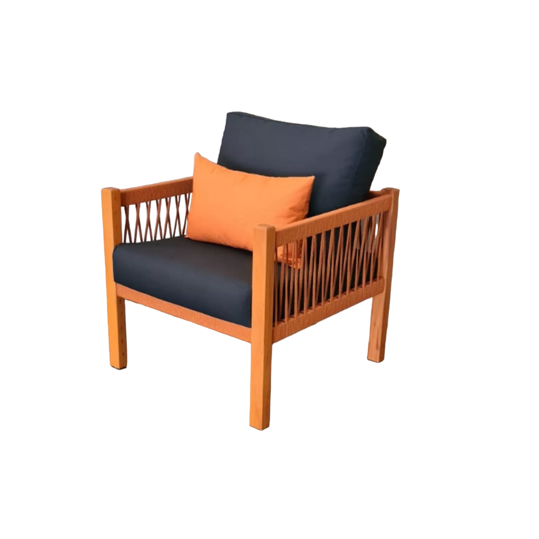 Sillón Lux Madera Maciza y Cuerda Náutica