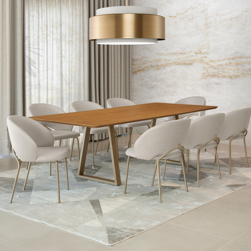 Cadeira Belagio Aço Cor Ouro Assento Estofado Tecido A-712 e A-716