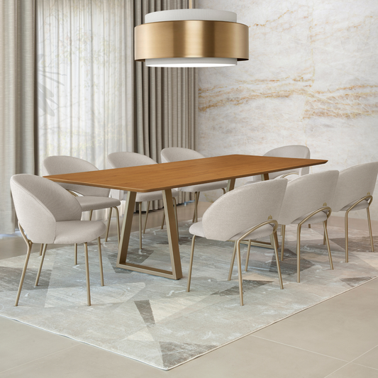 Cadeira Belagio Aço Cor Champagne Assento Estofado Tecido A-739