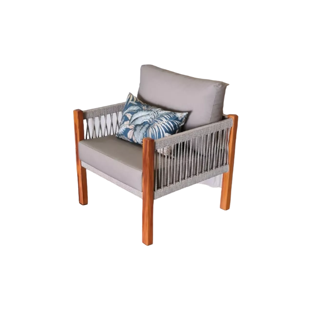 Sillón Lux Madera Maciza y Cuerda Náutica