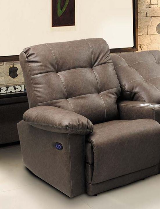 Ambiente 1 com Hollywood Cinema Retractable and Reclining Upholstered Sofa in Brown Leatherette Electric