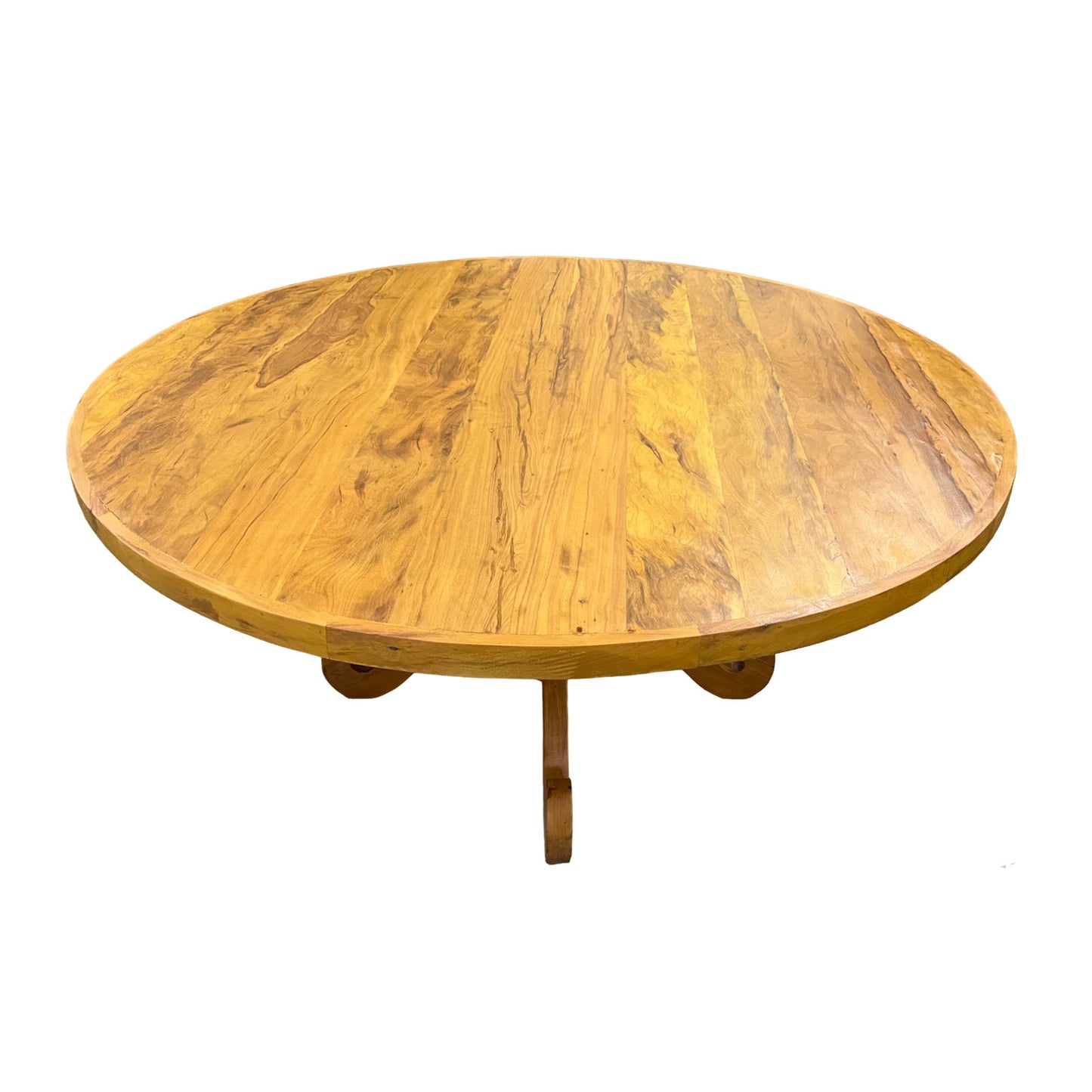 Mesa de comedor redonda clásica de madera maciza 170 cm - 8 plazas