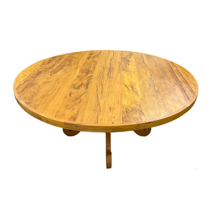 Mesa de comedor redonda clásica de madera maciza 170 cm - 8 plazas