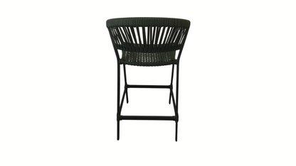 Duda Stool, Black Aluminum and Black Nautical Rope
