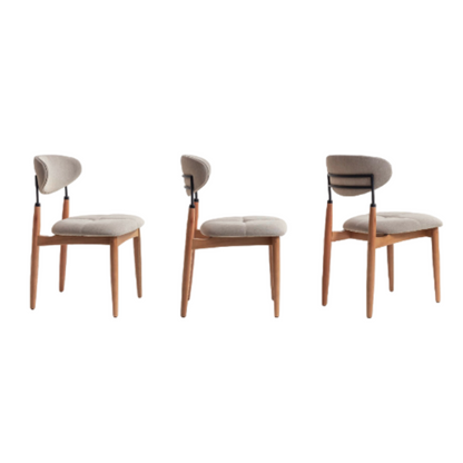 Adara Chair Natural Wood Black Metal Upholstered Fabric Seat BR6000