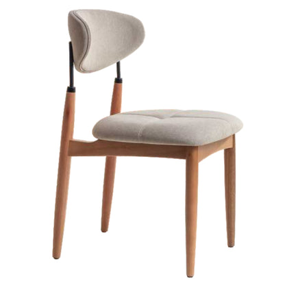 Adara Chair Natural Wood Black Metal Upholstered Fabric Seat BR6000