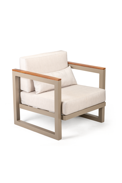 Antonella Aluminum Armchair Beige Color