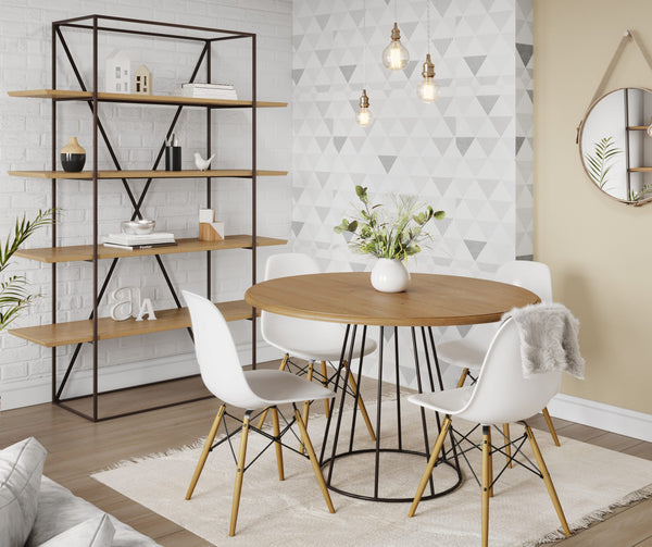 Ambiente 2 com Estante Lumber Madeira Maciça com Ferro 1,50x0,45x2,00m