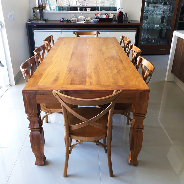 Ambiente 4 com Mesa de Jantar Juliano 200x100cm Madeira Maciça - 8 Lugares