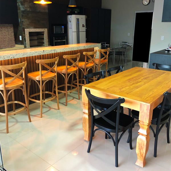 Ambiente 2 com Mesa de Jantar Juliano 200x100cm Madeira Maciça - 8 Lugares