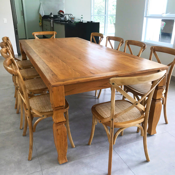 Ambiente 1 com Mesa de Jantar Juliano 200x100cm Madeira Maciça - 8 Lugares