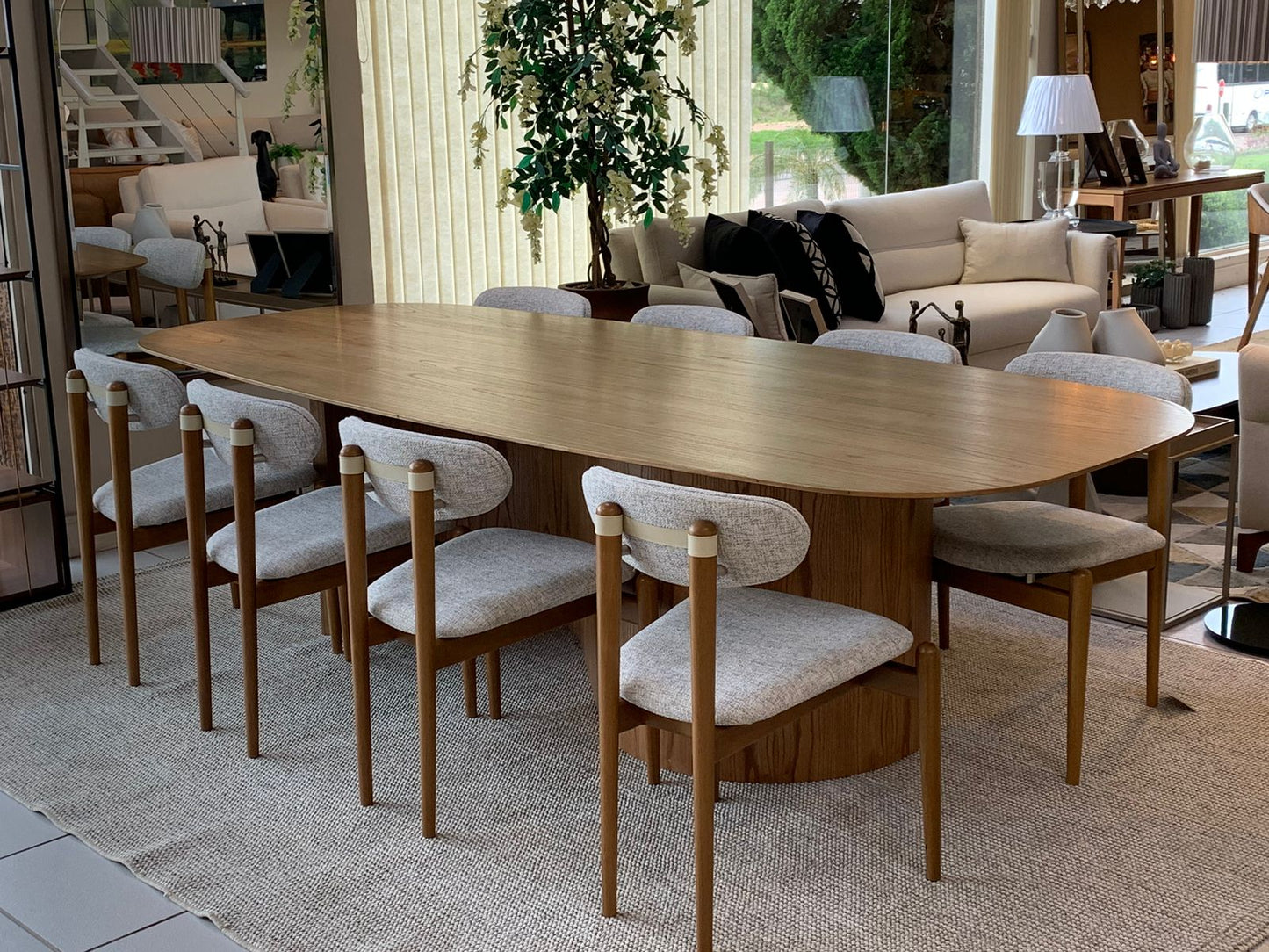 Mesa de Jantar Arc Lan Madeira Cor Cinamomo 58 274x120cm
