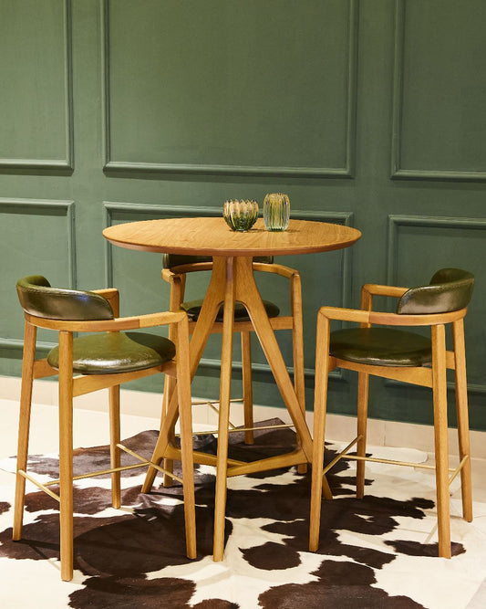 Find Mesa de Comedor Pata de Madera Maciza Tauari Tapa de Cristal 180x90x77cm
