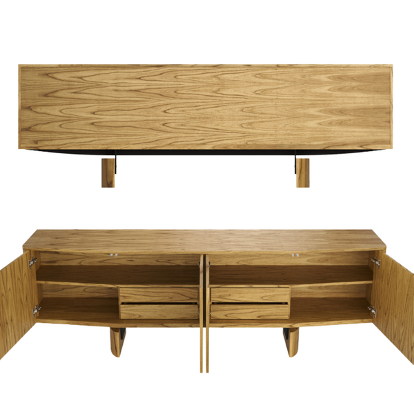 Ambiente 3 com Balcão Andorra Madeira Carvalho 220x45x79cm 4 Portas