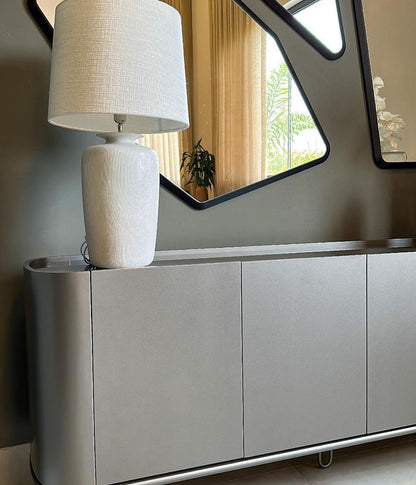 Balcão Antares Oval Laca Fosca J-155 200x45x80cm 4 Portas
