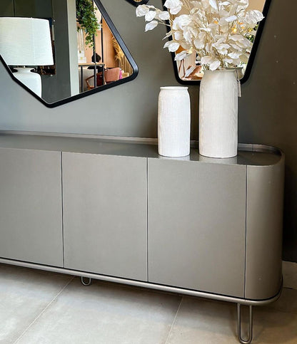 Balcão Antares Oval Laca Fosca J-155 200x45x80cm 4 Portas