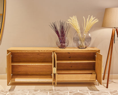 Balcão Greece Madeira Cinamomo 220x45x79cm 4 Portas