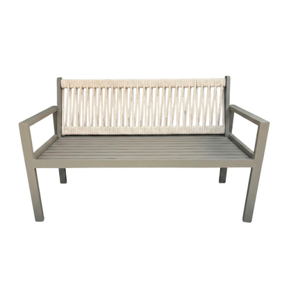 Apex Solid Wood Bench Set with Black Nautical Rope