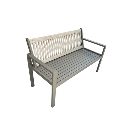 Apex Solid Wood Bench Set with Black Nautical Rope