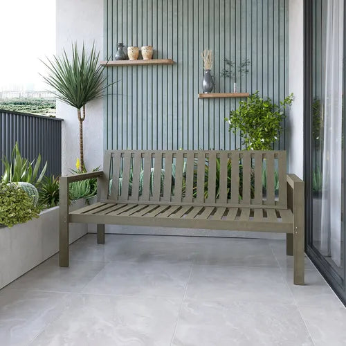 Banco Volt com Braço 160cm Alumíno Ripado Cor Fendi