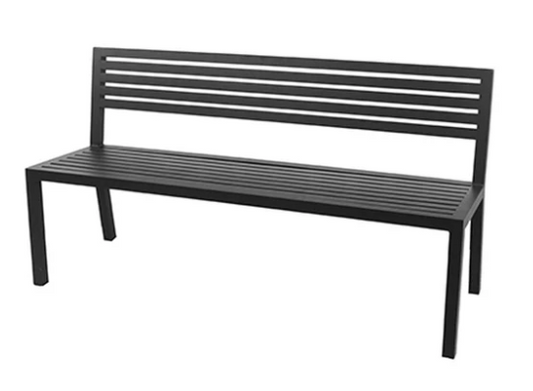 Banco VOLT sem Braço 130cm Alumíno Ripado Cor Preto
