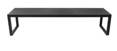 Banco Volt sem Encosto 200cm Alumínio Ripado Cor Preto