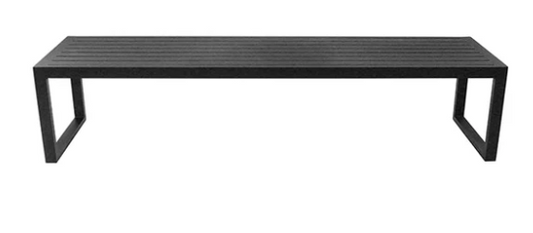 Banco VOLT sem Encosto 130cm Alumínio Ripado Cor Preto