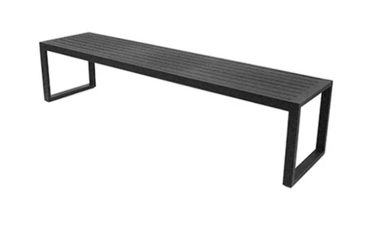 Banco VOLT sem Encosto 130cm Alumínio Ripado Cor Preto