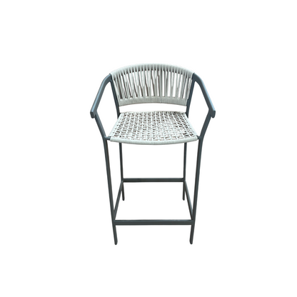 Duda Stool, Black Aluminum and Black Nautical Rope