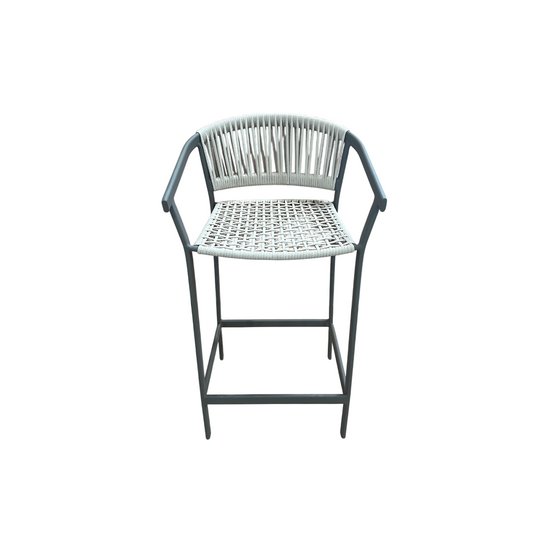 Duda Stool, Black Aluminum and Black Nautical Rope