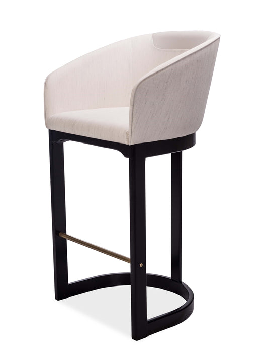 Silla Cristal Respaldo Madera Canela y Asiento Tapizado Tela 94