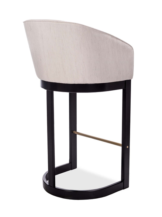 Silla Cristal Respaldo Madera Canela y Asiento Tapizado Tela 94